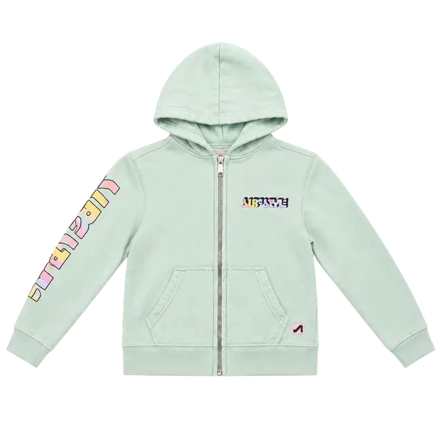 Surf Style Zip-Up Hoodie Size 6/8 Mint Green Clearwater Beach