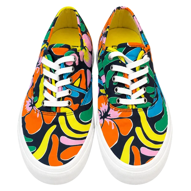 SeaVees Hermosa Plimsoll Shoes Multi Floral Canvas