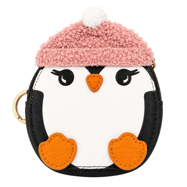 LC Lauren Conrad Penguin Coin Pouch Dusty Pink Beanie