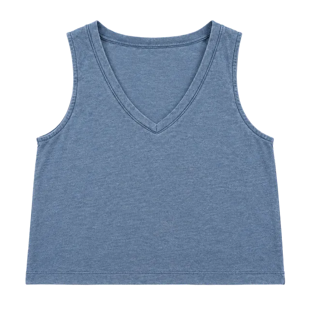 Z Supply V-Neck Tank Top Size S Blue Cotton