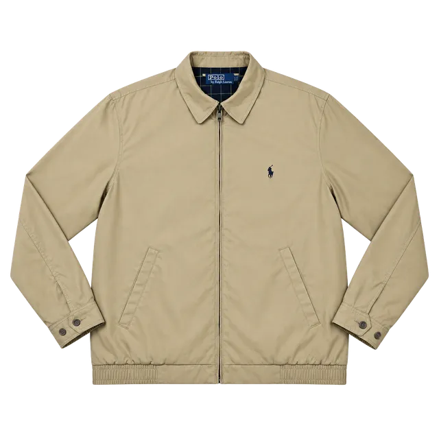 Polo Ralph Lauren Harrington Jacket Mens XL Tall Khaki Plaid Lined Windbreaker