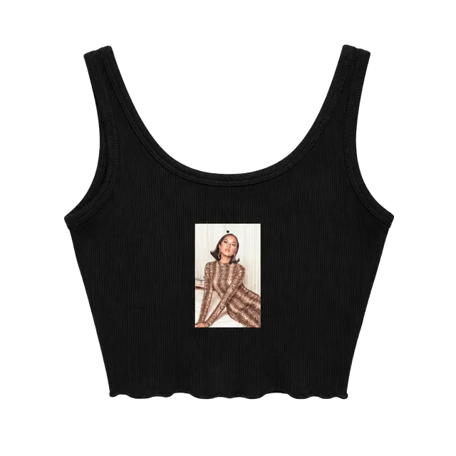 Naked Wardrobe Ribbed Crop Tank Top Black