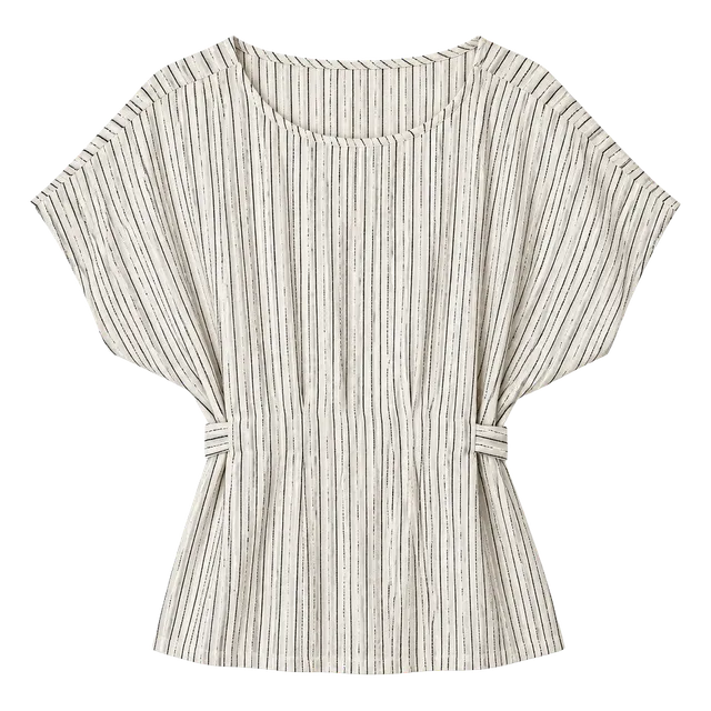 Simply Vera Vera Wang Striped Top Size M Black White Tie Waist