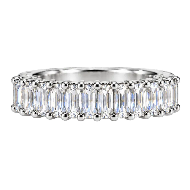 Origami Owl Crystal Baguette Cut Eternity Ring Size 10 Silver Tone 