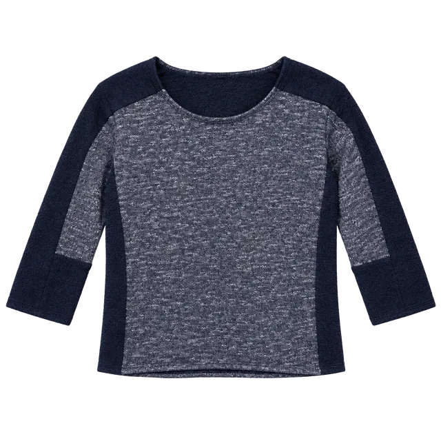 J. Crew Womens Sz Small Heathered Blue Patchwork Sweater