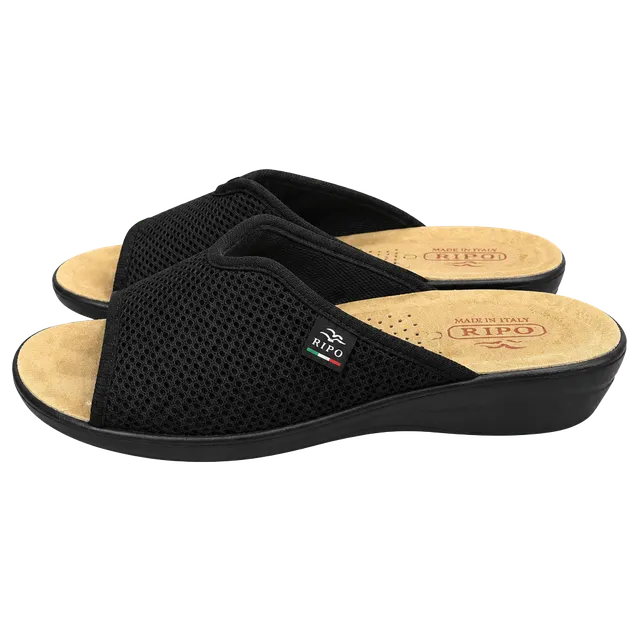Fly Flot Women's Black Open-Toe Slide Mules