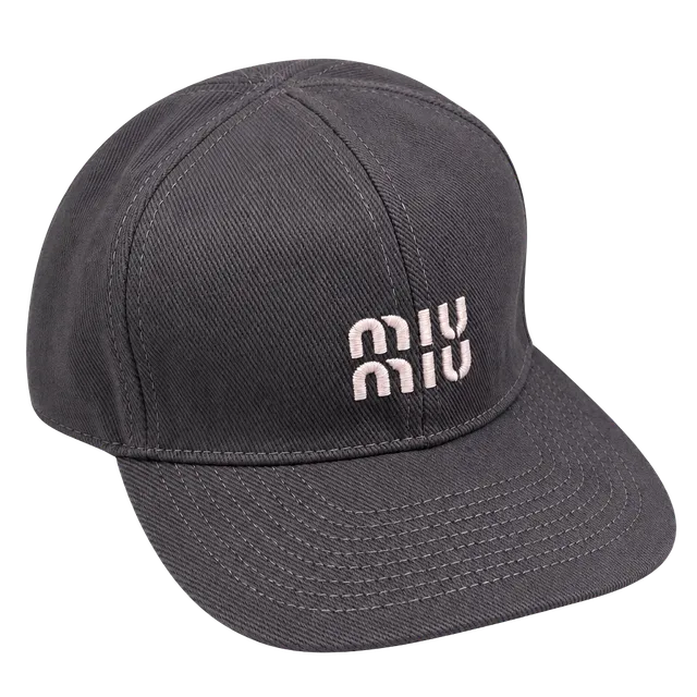 Miu Miu Drill Baseball Cap 5HC179 Gray