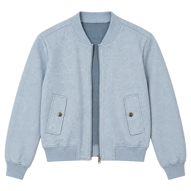 Cisono Outerwear Suede Bomber Jacket Size L Blue