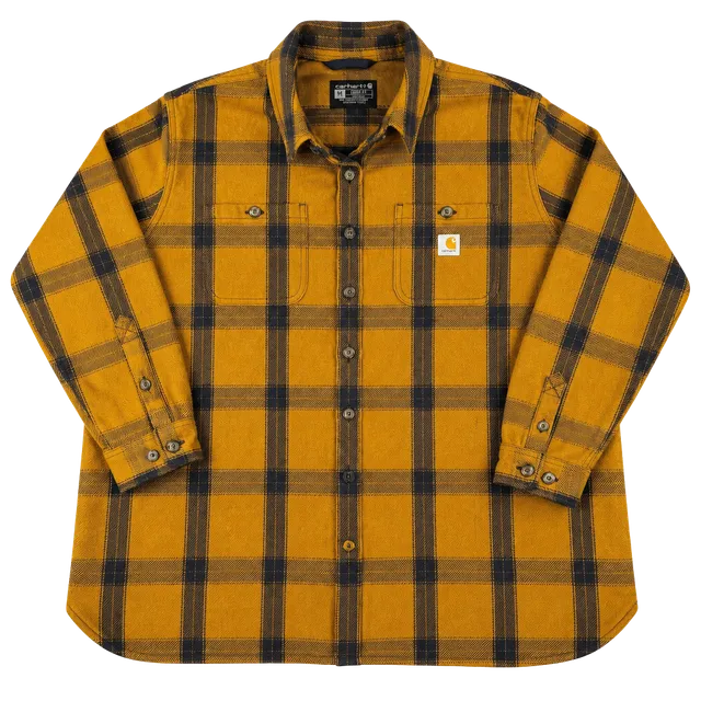 Carhartt Plaid Flannel Shirt Size XXL Loose Fit Brown