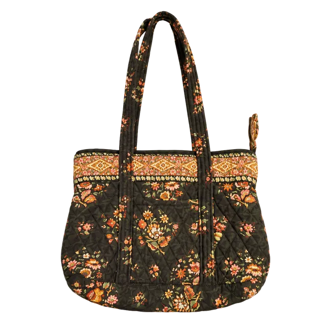 Vera Bradley Little Betsy Quilted Cotton Floral Shoulder Bag Brown (Z-3)