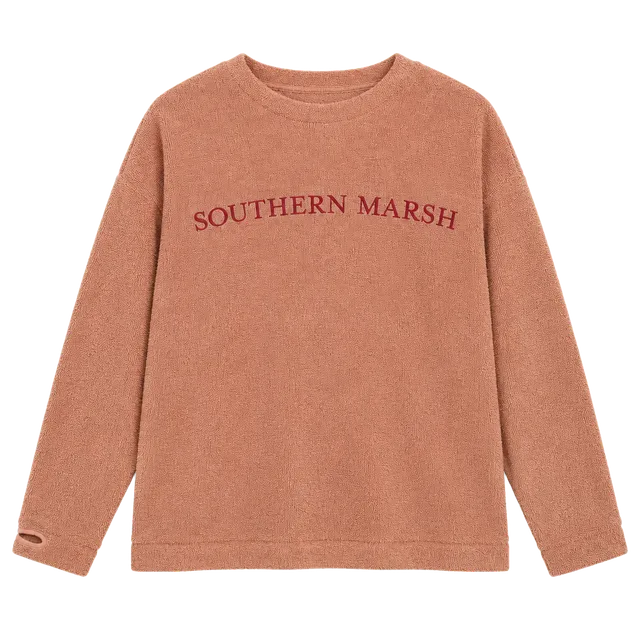 Southern Marsh Sunday Morning Sweater Size XS Pink French Terry Pullover