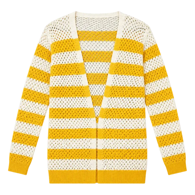 Forever 21 Striped Open Knit Cardigan