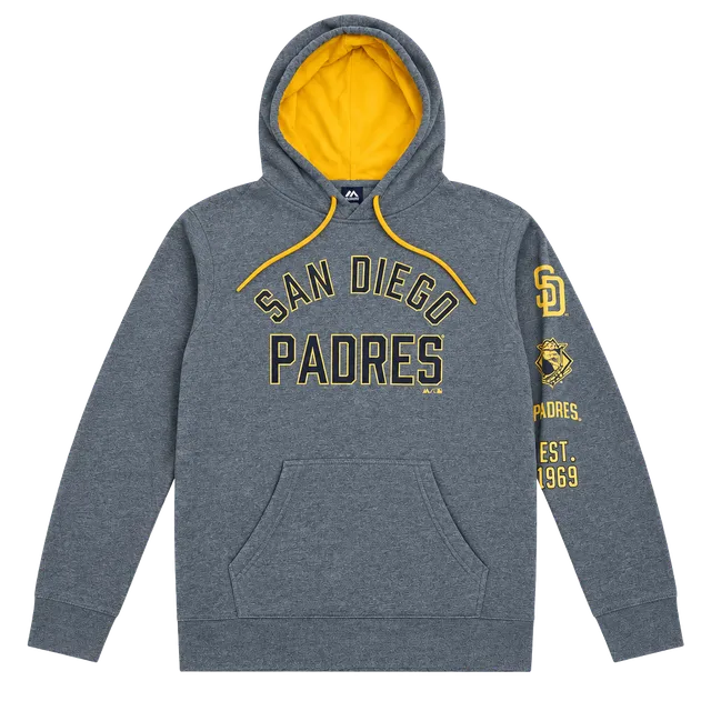 Majestic San Diego Padres Hoodie Size M Gray MLB Baseball Sweatshirt