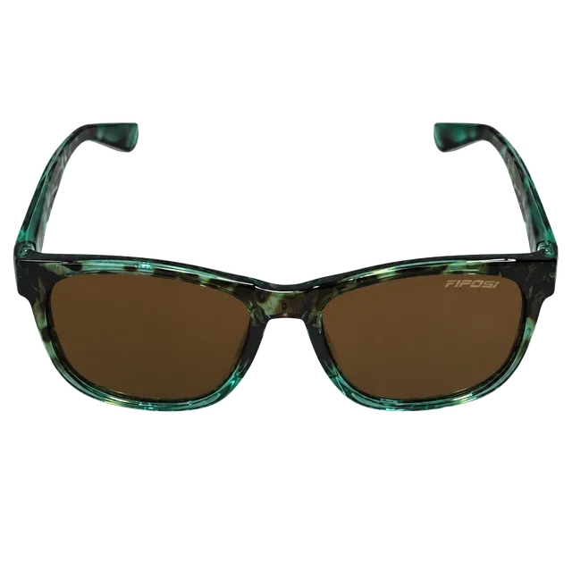 Tifosi Swank Polarized Sunglasses Crystal Green Tortoise Frame Brown Lens
