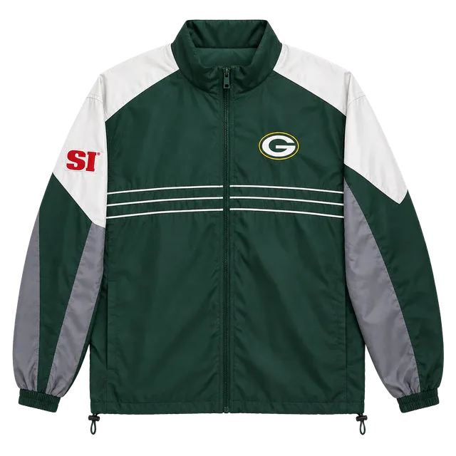 NFL Green Bay Packers Jacket XL Green White Windbreaker