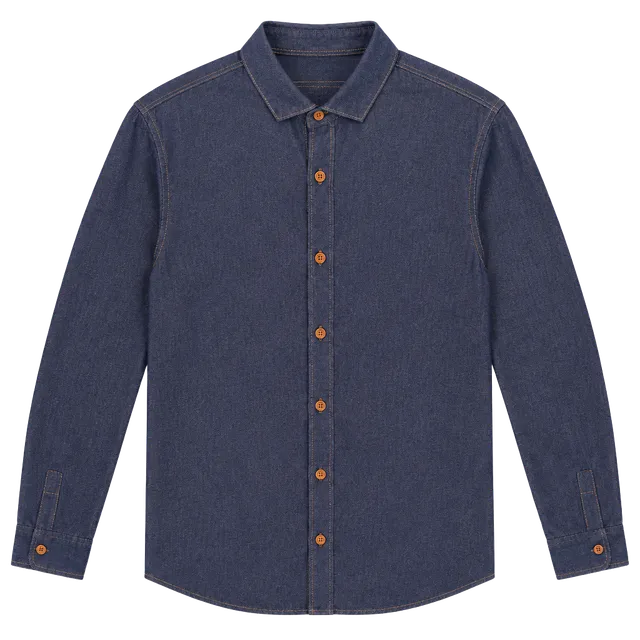 Zara Man Denim Shirt Size S Blue Slim Fit Long Sleeve Button Up