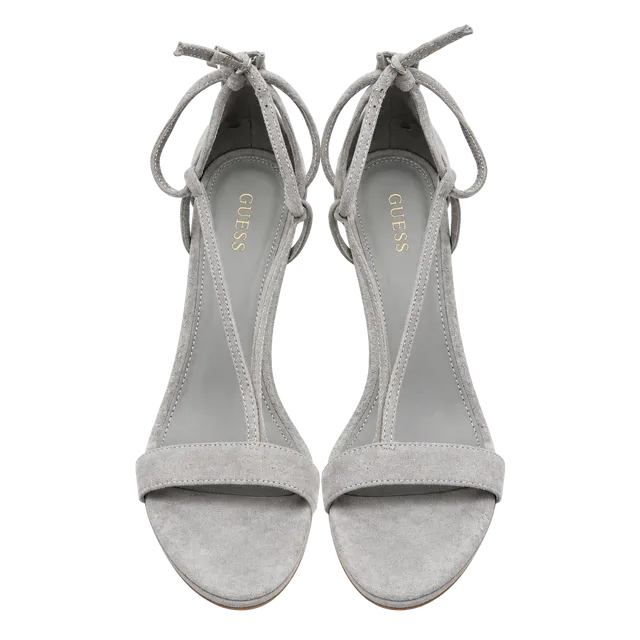 Guess T-Strap High Heel Sandals Size 8M Grey Suede