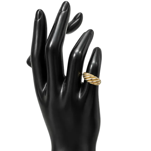 Esposito 14K Gold Plated Swirled Dome Ring