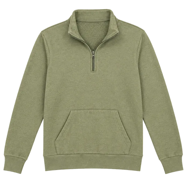 Soffe Quarter Zip Sweatshirt Size S Olive