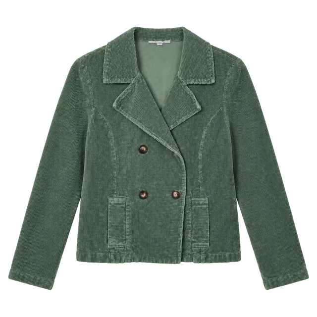 Bryn Walker Corduroy Double Breasted Jacket Green Cotton