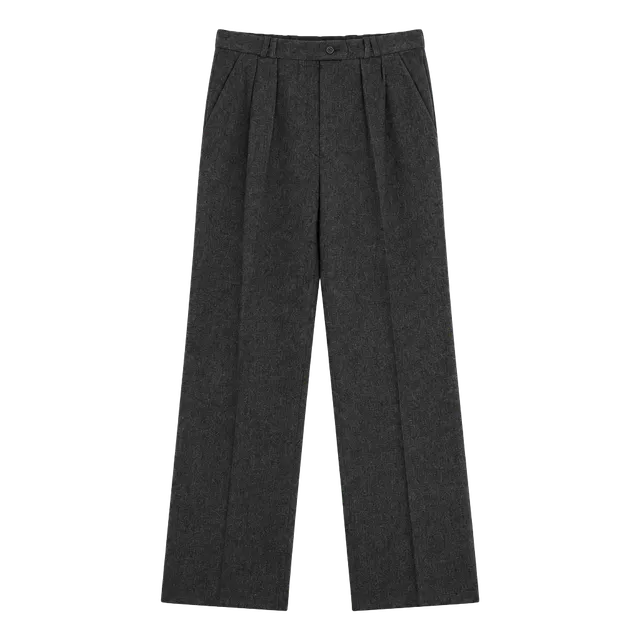 Alan Austin Co. Pleated Wool Pants Size 6 Gray Made in France