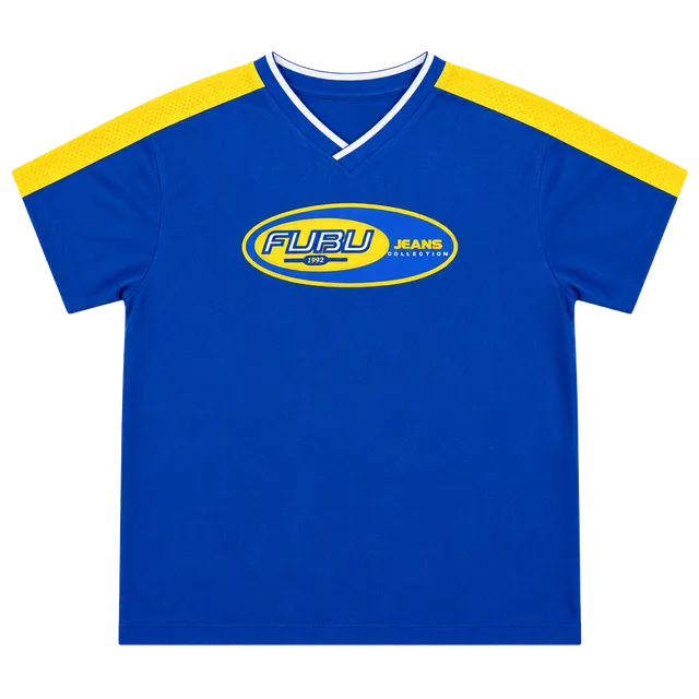 Vtg FUBU Jeans Collection Jersey Size XL 1992 Blue Yellow
