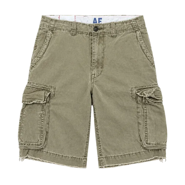 American Eagle Cargo Shorts Size 30 Khaki Cotton Distressed