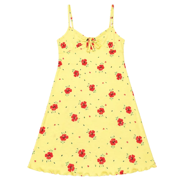 Shein Floral Mini Dress Size M Yellow