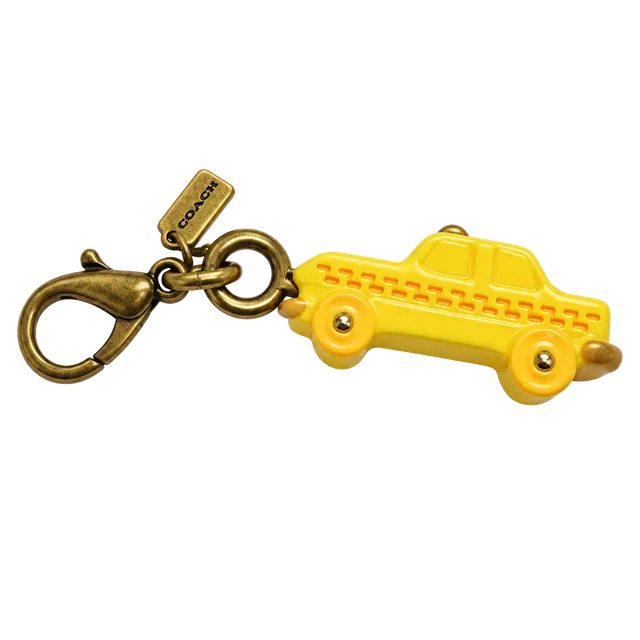 Coach Taxi Cab Bag Charm Key Ring Yellow CCX71 New with Tags