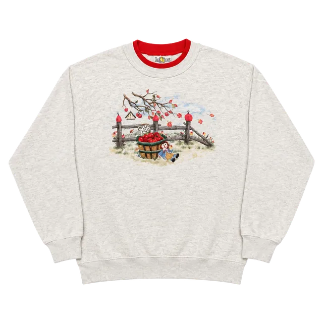 Vintage 1990s Day Breeze Apple Harvest Graphic Double Collar Sweatshirt.