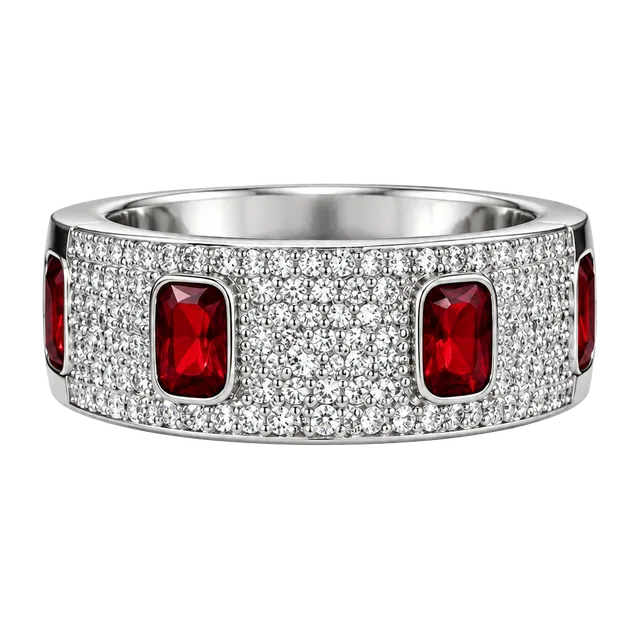Origami Owl Siam Crystal Pave Ring Size 10 Silver-Tone