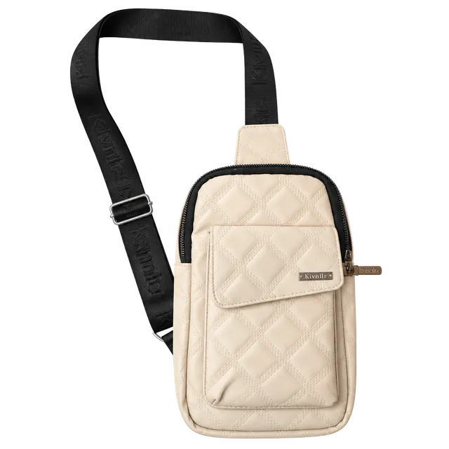 Kensie Quilted Beige Sling Bag Crossbody