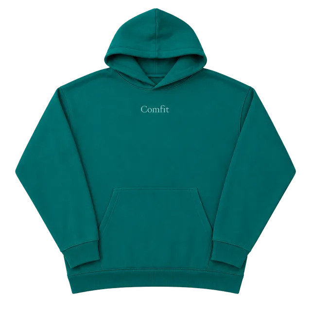 Modern Heavyweight Comfrt Hoodie Size 3XL Emerald Green Oversized Pullover Sweatshirt