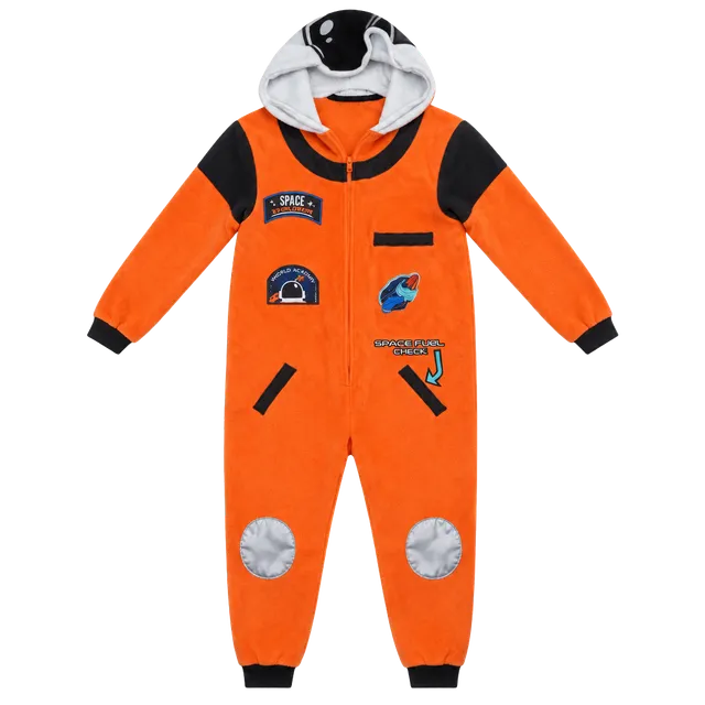 Cat & Jack Astronaut Fleece Onesie Size L (12/14) Orange Space