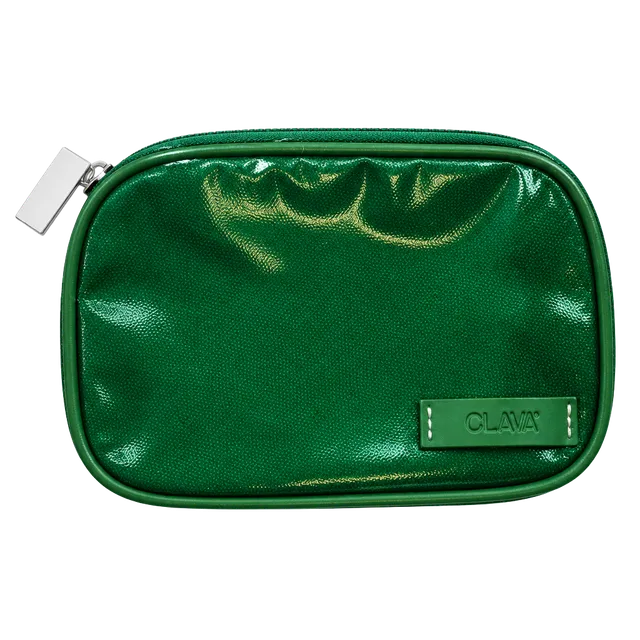 Clava Green Patent Cosmetic Pouch