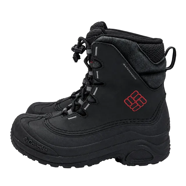 Columbia Bugaboot II Snow Kids Size: 2 Boot Black Leather Waterproof