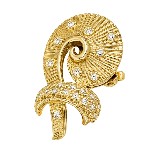 Marvoux Vintage Gold Tone Swirl Clip On Earrings