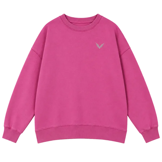 Victoria's Secret Sweatshirt Size XL Pink Rhinestone Wings Pullover
