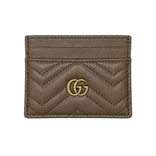 Gucci GG Marmont Matelasse Leather Card Case Dusty Pink