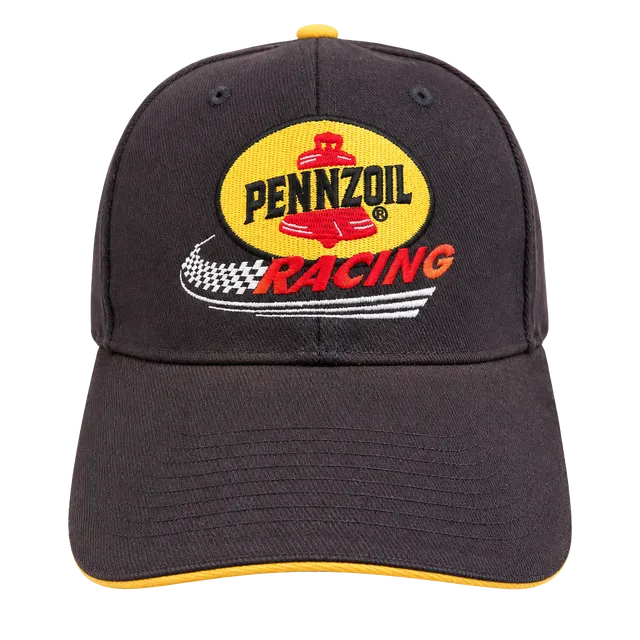 Pennzoil Racing Vintage Baseball Cap Black Yellow Embroidered Logo