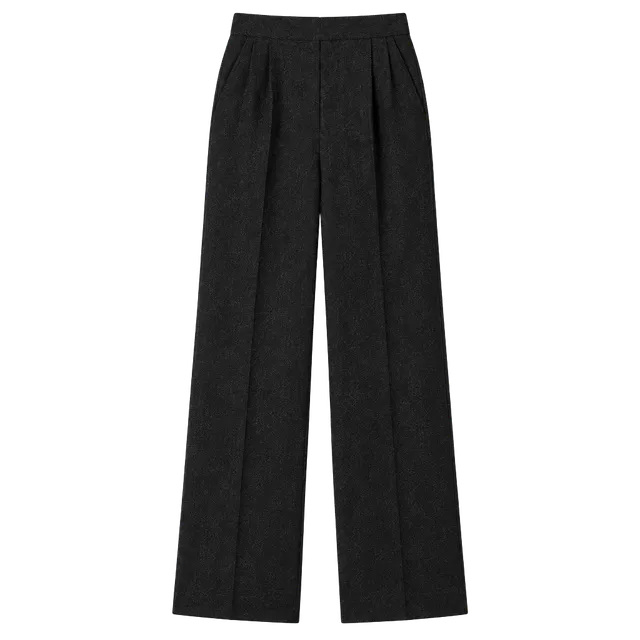 Dana Kay Wide Leg Pants Size 12 Black Pleated High Waist Trousers