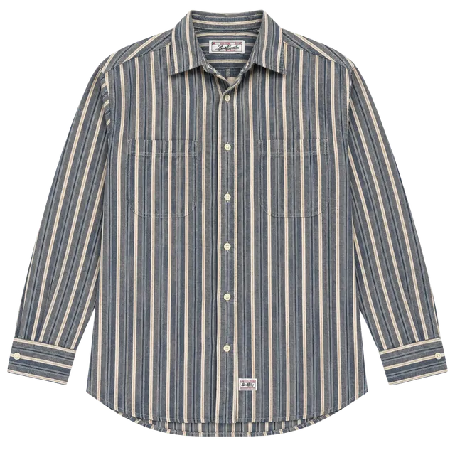 Levi Strauss Signature Long Sleeve Button Down Shirt Size 2XL Blue Striped