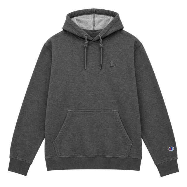 Champion Hoodie Size L Gray Embroidered Pullover Sweatshirt