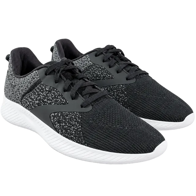 Athletic Works Core Jogger Sneakers Black Gray Lace-Up Shoes