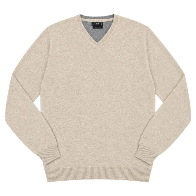 JWN V-Neck Cashmere Sweater Size L Tan