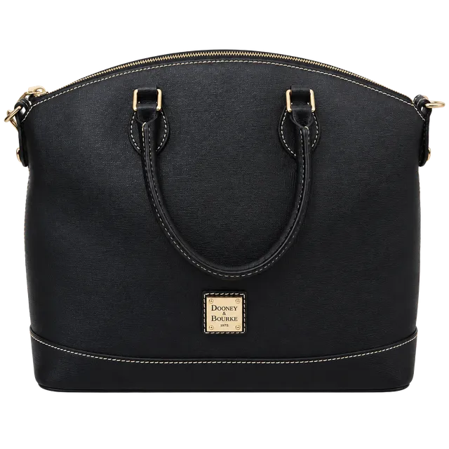 Dooney & Bourke Large Domed Leather Satchel Zip Detachable Strap Lucca Bag Purse