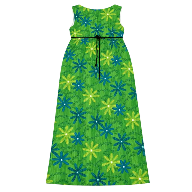 Royal Hawaiian Vintage Floral Maxi Dress Size L Green