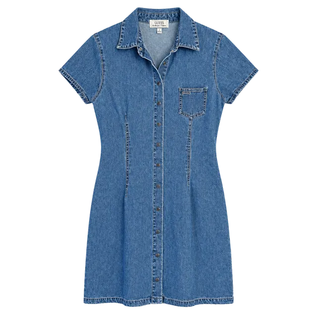 Vintage Guess Denim Dress, Size Girls 7, Button Front