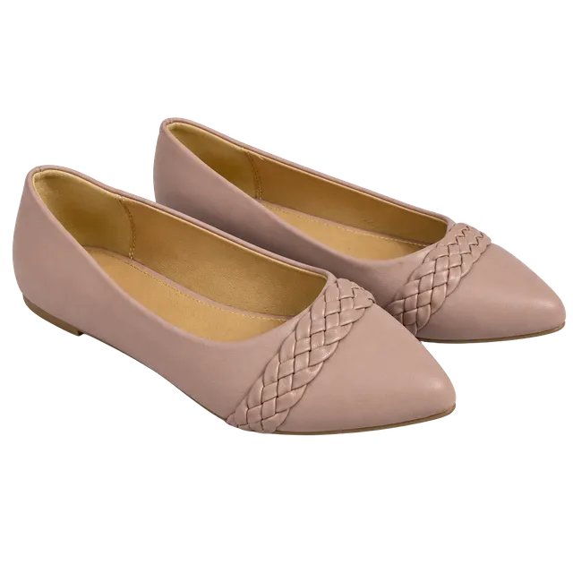 Report Pointed Toe Flats Size 7W Pink Braided Slip On Shoes