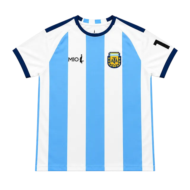 M10 Argentina Soccer Jersey Size Medium Blue White